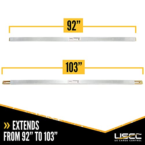 Image of US Cargo Control Steel E Track Load Bars 92 inch-103 inch (2-Pack), 1,500 LBS Working Load Limit, Adjustable Steel Load Bars for Semi Trailers & Box Trucks, Shoring Beam or Decking Beam with Thumb Release