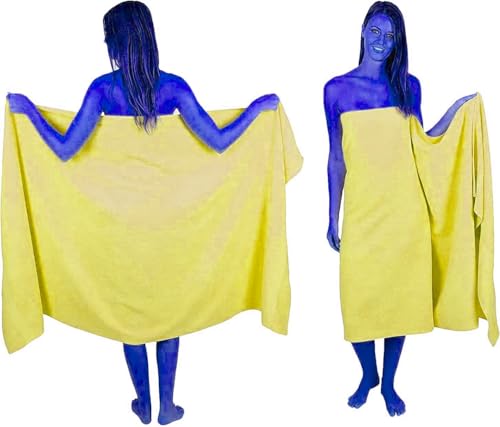 Wholesale Trade Dealz Extra Large Bath Sheet 100 x 200 cm Super Jumbo Big Bath Sheets Towels Beach Body Wrap XL Bath Towels 600-GSM (Lemon)