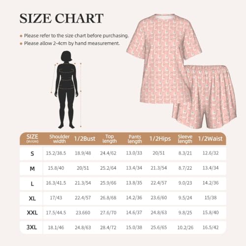 Ensemble pyjama manches courtes femme respirant et confortable rose camel