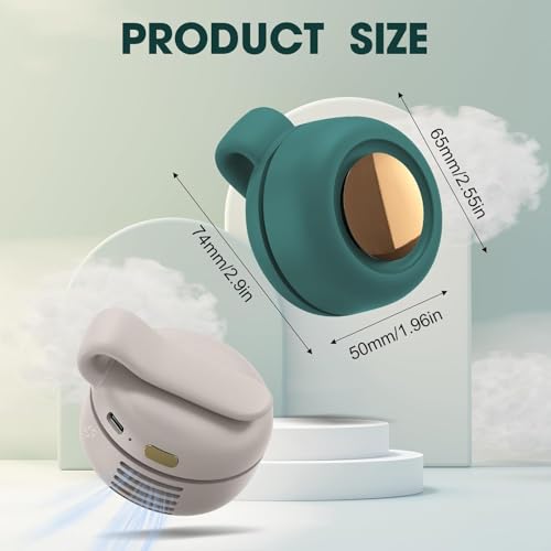 Mini ventilador portátil sin aspas con 3 velocidades regulables para cuello y cintura 8