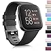 [3 Pack] Soft TPU Bands Compatible with Fitbit Versa 2/Fitbit Versa/Versa Lite/Versa SE, Replacement Wristband Sports Waterproof Strap for Fitbit Versa 2 Smart Watch Women Men (Small, Black/Navy blue/Gray)