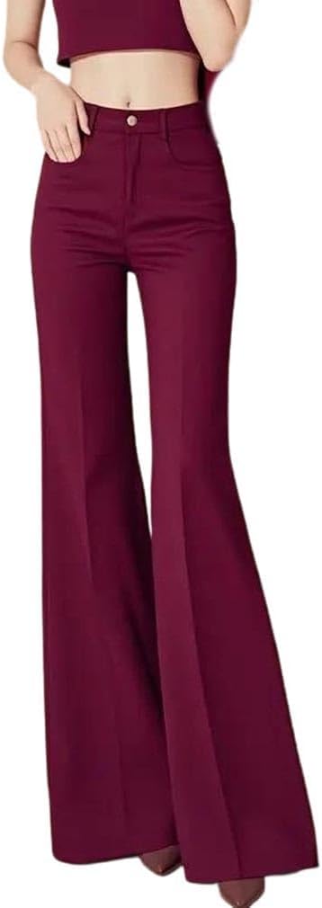 Women's Shaped High Waist Slim Straight-Leg Casual Pants Fashion Light Wide-Leg Pants
