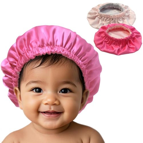 Image of AKISS Baby Infant Newborn Toddler Satin Silk Hair Bonnet Cap for Sleeping 0-3 0-6 3-6 6-12 Months 1-2 1-3 Years