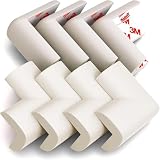 8 Pack protezione per bordi a prova di bambino, paraurti di sicurezza per angoli e bordi per mobili, federe in morbida schiuma di gomma, Protezione per angoli del Tavolo, Bianco