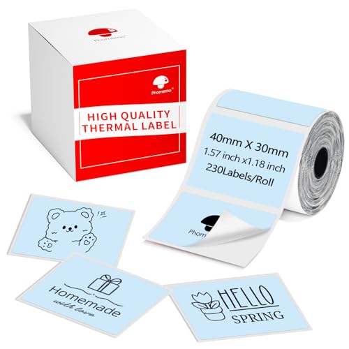 Phomemo Thermal Labels for M110/M120/M220/M150/M250/M221 Label Maker, Self-Adhesive Thermal Label 1.57