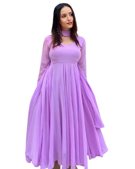 Women's Georgette Anarkali Gown with Dupatta Set | Festive | Traditional | Wedding KAJAL-image-15