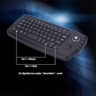Mini Tastiera Wireless Portatile 2.4G con Mouse Trackball Tastiera Silenzioso Wireless Mouse Tastiere Gaming per PC, Pad, Mac, Xbox 360, Android TV Box, HTPC, IPTV, Struttura X（Nero）