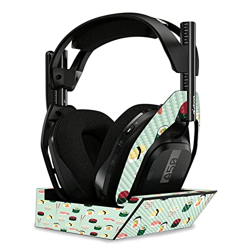 Image of MightySkins Carbon Fiber Skin Compatible with Astro A50 Wireless Headphones + Base Station (Gen 4) - Sushi | Protective, Durable Textured Carbon Fiber Finish | Easy to Apply | Made in The USA