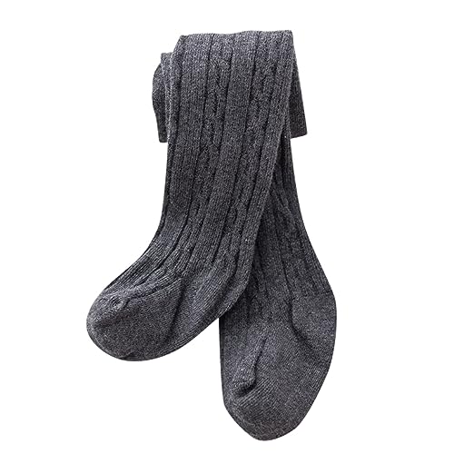 Generisch Medias de algodón con diseño trenzado, para bebés de 0 a 6 años, gris oscuro, 6-12 meses