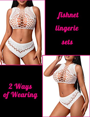 Image of Avidlove Womens Fishnet Lingerie for Women Sexy Two Piece Lingerie Set Stripper Outfit