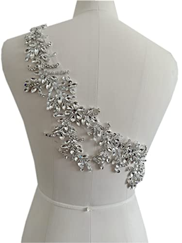 image for Generic Handmade Rhinestones lace Trim Patches handsewing Beads Appliq