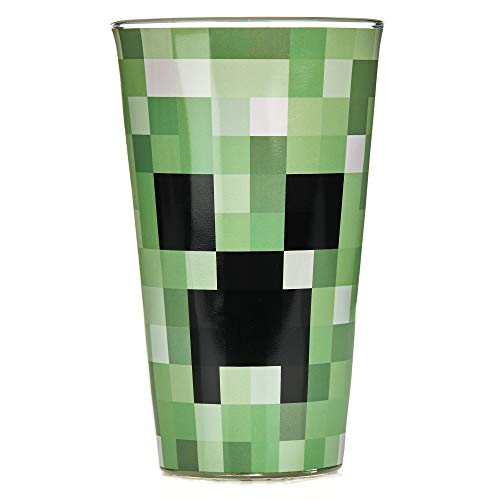 Paladone PP6729MCF Pixelated Creeper Glass | Vaso de 450 ml | Idea perfecta para los fans de Minecraft