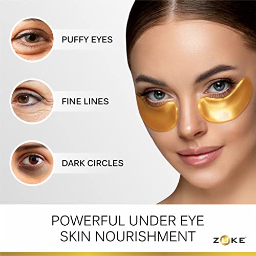 Zuke Under Eye Patch - 5 Pairs | 24k Gold With Vegan Collagen for Dark Circles & Puffy Eyes | Treats Wrinkles & Fine Lines | Enriched With Rosemary & Hyaluronic Acid - Image 3