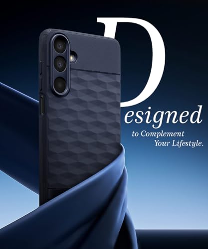 Image of WOW IMAGINE Back Cover for Samsung Galaxy A17 5G | Galaxy M17 5G | F17 5G with Hexa Cube Design | Slim Soft Rubberised Case | Inner Velvet Fabric | Flexible Mobile Case | Camera Protection - Blue