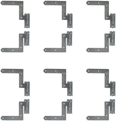 (6 Pairs, 12 Units Total) ELBA Galvanized Window Blind Shutter Hinges, Easy to Install for Wood Frame and Brick