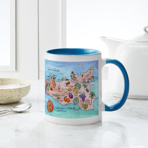 Taza de cerámica 11 oz con diseño Map of Sicily miniatura 4