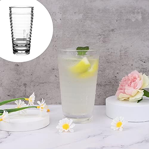 Jodsen 6Pcs 385ml Plastic Glasses,Acrylic Plastic Water Tumblers Reusable Tumblers Cups Acrylic Drinking Glasses for Camping, BBQ and Outdoor Usage Acrylic Drink Tumblers for Adults Clear