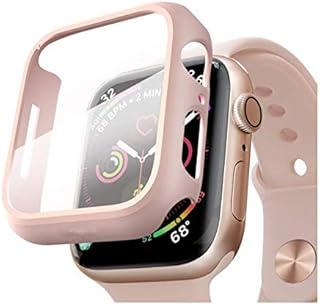 Compatible Apple Watch Series 4 Case with Screen Protector 44mm Accessories Slim Guard Thin Bumper Full Coverage Matte Hard Cover Defense Edge for Women Men New Gen GPS iWatch (Pink)