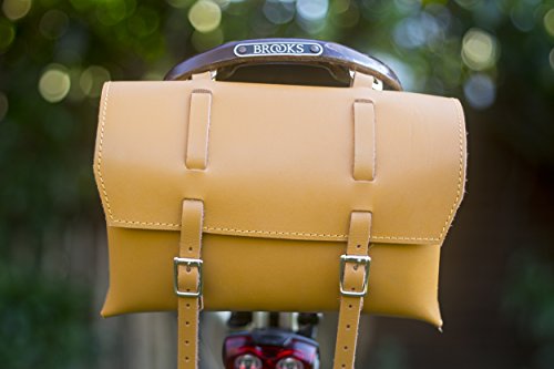 Sacoche de vélo XL en cuir véritable rétro marron pour les amoureux de vélo