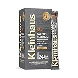 Kleinhaus Dark Roast Nano Single-Serve Instant Coffee + Microground | 100% Colombian Arabica Coffee | Freeze dried | Fresh Brewed Taste | 24 Packets