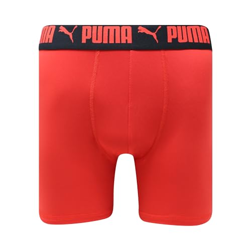 Image of PUMA Men's 4 Pack Active Stretch Boxer Briefs, Black /Red, Small