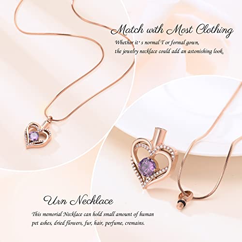 Minicremation Cremation Urn Necklace for Ashes Cremation Jewelry Heart Urn Necklace for Women Girls Birthstone Memorial Jewelry Pendant for Ashes for Human Pet - Image 4