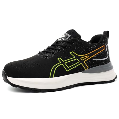 Zapatos de Seguridad para Hombre Mujer Zapatillas de Trabajo Ligero Comodo Calzado de Seguridad con Punteras de Acero Transpirable Antideslizante Zapatillas Deportivas Unisex Adulto EU 37-48