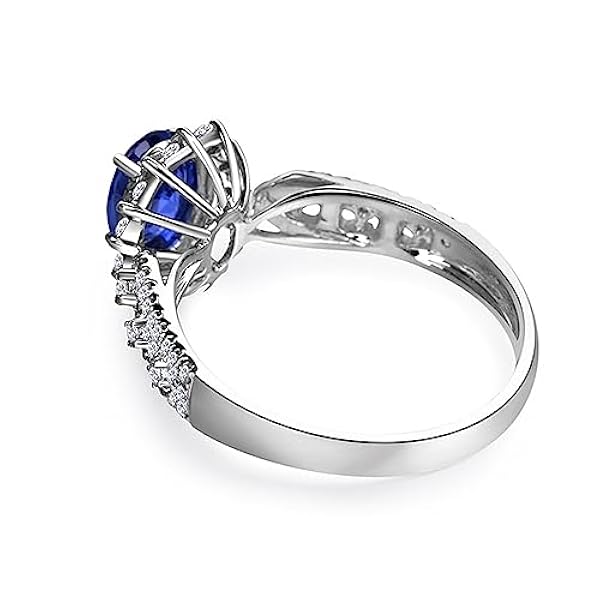 Ring witgoud, Eternity ring, modieus, elegant, 18 karaat (750) saffier voor echtgenote, moeder, bruid