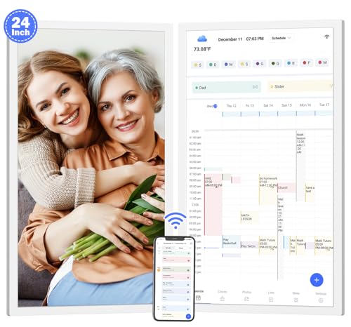 24-inch Digital Calendar for Family-Business-Planner - Touchscreen Interactive Display Smart Electronic Calendar