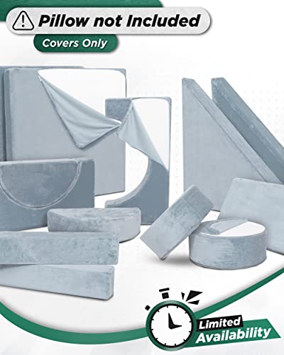 Lunix LX15 Modular Kids Couch 14pcs – Gray + Replacement Gray Blue – Convertible Play Sofa for Toddlers & Kids – Washable, Soft Foam for Climbing, Building & Resting – Save 10%