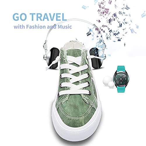 Obtaom Women Canvas Mules Memory Foam Clipper Fashion Sneakers Comfortable Slip-On Mule Backless Shoe（Green Us5） #TOP7