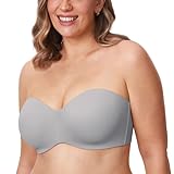 DELIMIRA Damen Minimizer Trägerloser BH mit Bügel Große Größen Dirndl Bandeau BH ohne Polster Quantengrau 95F