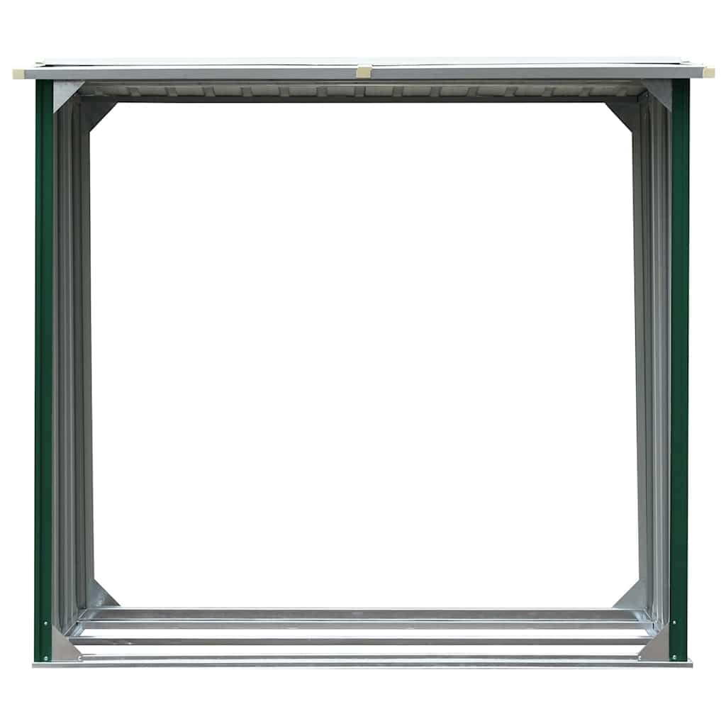 vidaXL Abri de Stockage de Bois Abri de Chauffage de Bois Abri de Jardin Rangement Extérieur Durable Acier Galvanisé 172x91x154 cm Vert