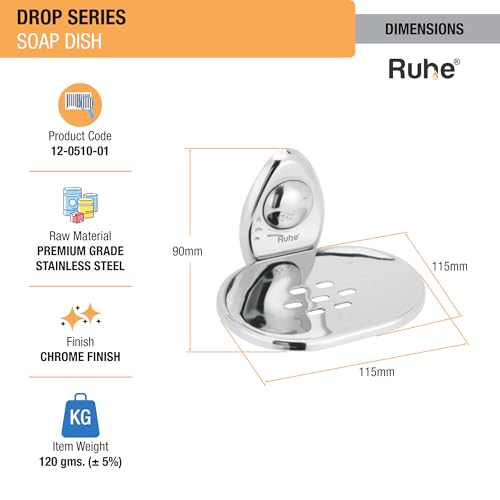 Image of Ruhe Drop Stainless Steel Soap Holder | Wall Mounted | Soap Dish Holder | Soap Stand | Soap Dish Holder For Bathroom and Kitchen |Bathroom Organizer| Soap Try For Bathroom Accessories | Gold