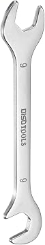 sourcing map Super-Thin Open End Wrench 9mm Metric Double Open-End Wrench 30Cr13 Stainless Steel Quenching Polish Spanner with 15 and 75  Angled for Auto Repairs Home Projects