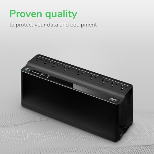 APC UPS Battery Backup and Surge Protector, 850VA Backup Battery Power Supply, BE850G2 Back-UPS with (2) USB Charger Ports - Image 5