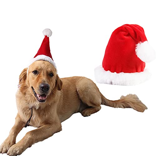 Adjustable Pet Dog Santa Hat Costume 3D Christmas Santa Claus Cap For Large Medium Dogs Cats Xmas Party Dressup Decoration (Large) #TOP1