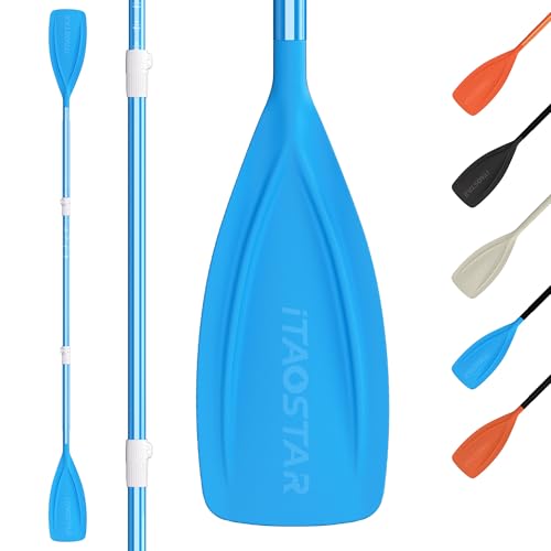 Paddle Board Paddle Detachable, Stand Up Paddle for Adults with Double Locks, Kayak Paddle Adjustable with Glass Fiber Blade, Floating Paddle Board Oar with Lightweight