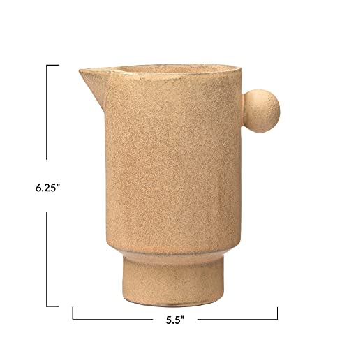 Creative Co-Op Modern Small Stoneware Pitcher Or Vase, Putty Brown #TOP1