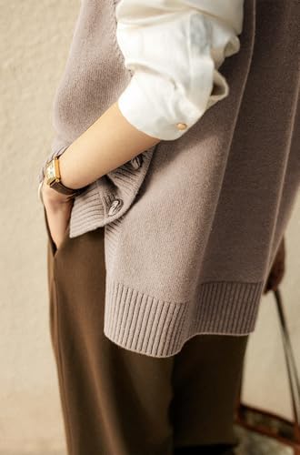 ZUEVI Women’s Sweater Vest Round Neck Knit Pullover Vests Trendy Classic Sleeveless Pullover Sweaters Tops3