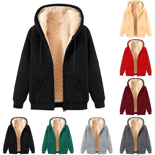 bmkBWO Hoodies for Men Zip Up,Fleece Lined Oversized Hooded Sweatshirts 2025 Thermal Winter Warm Outerwear with Pockets