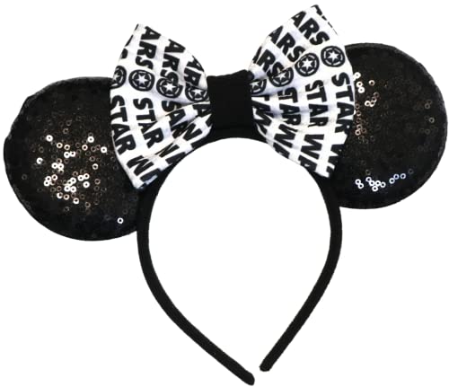 CLGIFT Ears, Black Mouse Ears, Darth Vader, Mickey Ears (Bow)