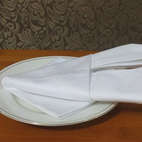 Servilletas de tela reutilizables de algodón, 12 piezas lavables blancas de 35 x 35 cm 7