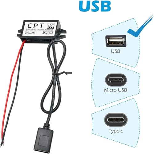 Heemol 12V auf USB,12V auf 5V USB-Adapter,3A 15W DC Buck-Konverter-Modul DC auf DC Auto-Stromwandler Adapter.