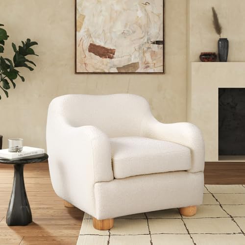 Sillón Tapizado Boucle Color Ivory Plegable miniatura 2