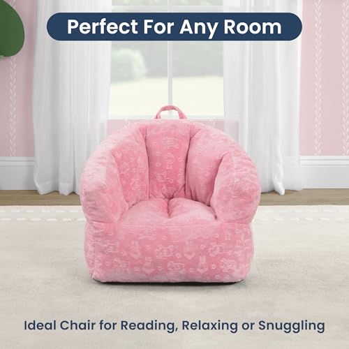 Delta Children - Serta Kids Plush Barrel Toddler Chair, Soft Foam Chair Bean Bag Chair Alternative for Boys and Girls, Cozy Seat for Reading, Watching Cartoons, Playroom Nursery Bedroom, Pink - image 7