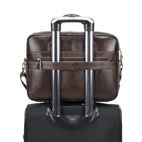Leather Laptop Bag Business Briefcase Messenger Handbag for Men, for 14 Inch Computer Crossbody Shoulder Pack Pouch4