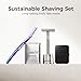 ZOMCHI Razor Blade Bank for Used Double Edge Safety Razor Blades, Compact Disposal Container for Safe Storage and Travel (Matte Black)