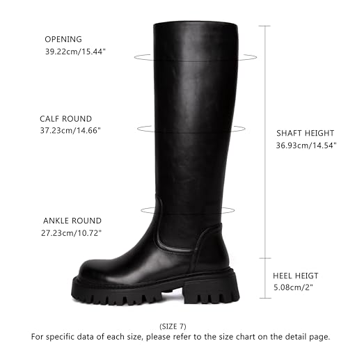 Platform Knee High Boots for Women Comfortable Round Toe Chunky Heel Tall Boots with Side Zip Dress Casual Long Riding Boots2