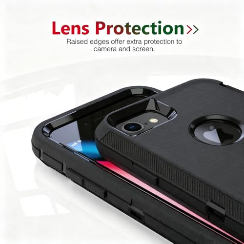 Image of 3-in-1 Case for iPhone 8 /7 /6S /6, Built-in Screen Protector, Black | 3-in-1 Rugged Structure,Built-in Screen Protector,Precise Cutouts,Anti-slip Design,Full Body Protection
